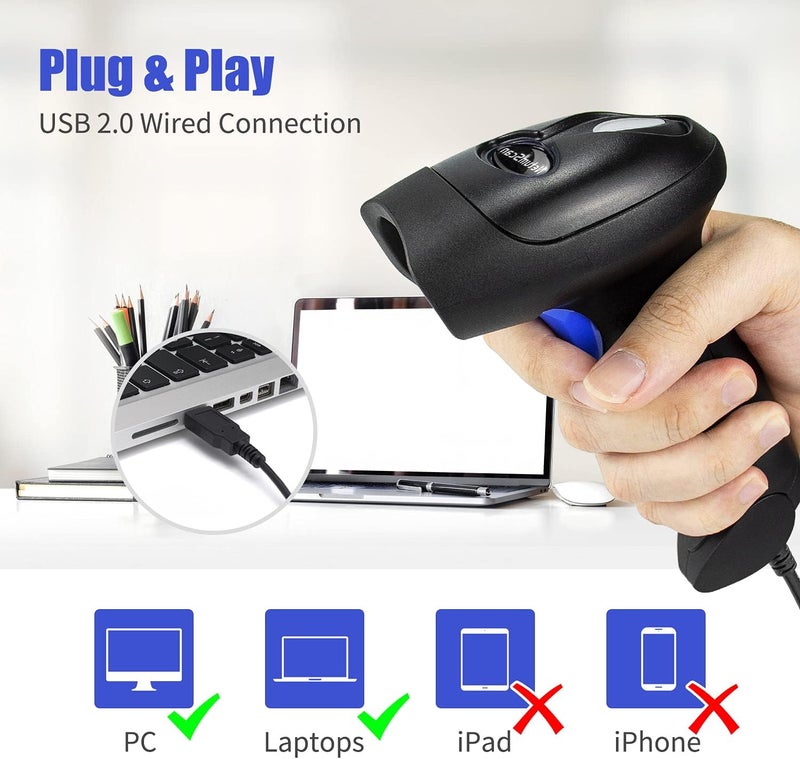 NetumScan Handheld USB QR Barcode Scanner Reader for Computers, Handheld Wired Automatic 1D 2D Image Bar Code Scanners for Mobile Payment, Store, Supermarket, Warehouse - Image 5